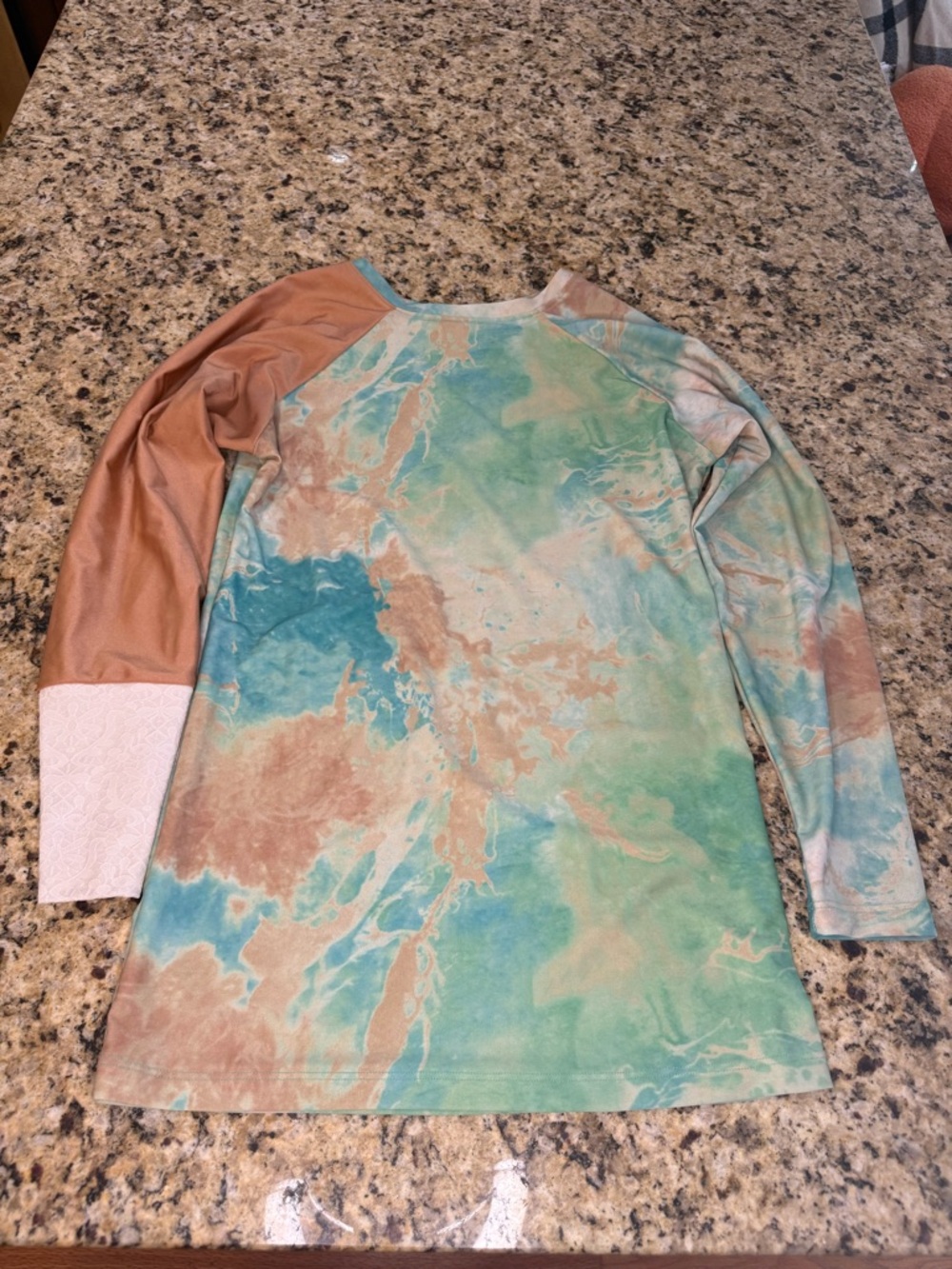 Seea Women's Rashguard Long Sleeve Teal, Mint & Tan with Contrast sleeve